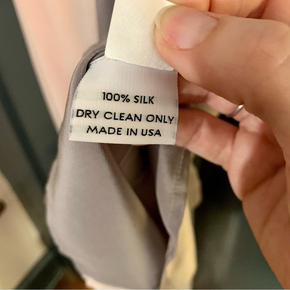 NWT Catherine Gee Pink/Grey Colorblock Silk Maxi Dress - Picture 6 of 6